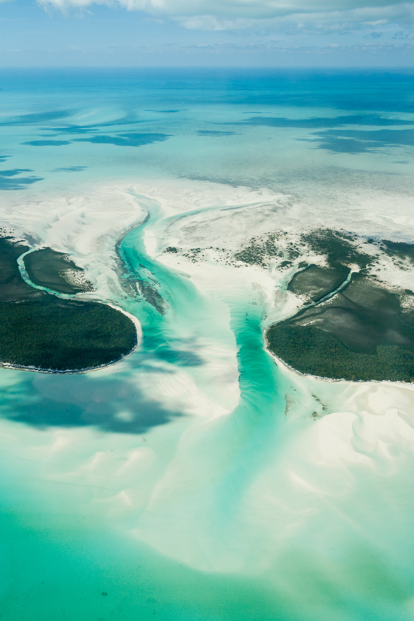 Paysage en vue aérienne dans les Bahamas